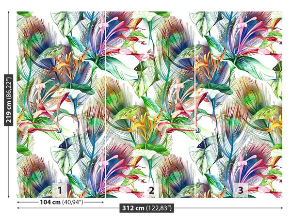 Carta da parati Fiori tropicali 104x70 cm