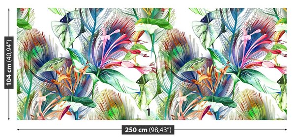 Carta da parati Fiori tropicali 104x70 cm