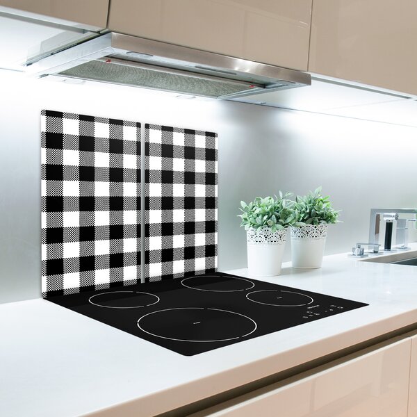 Tagliere in vetro Griglia in bianco e nero 60x52 cm