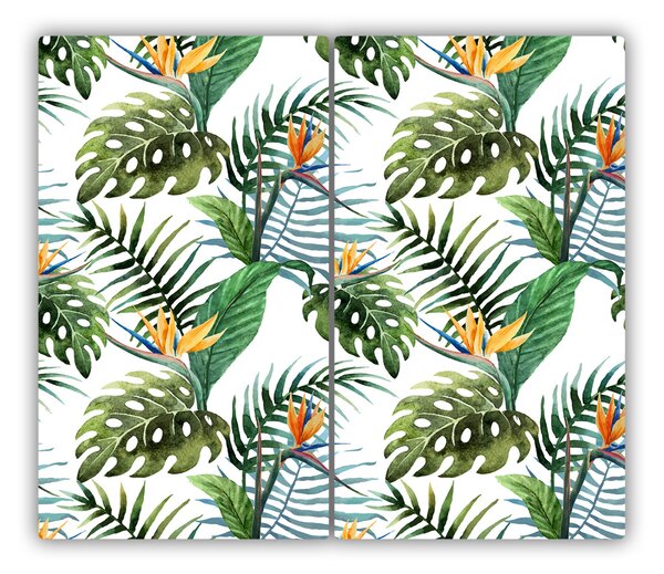 Tagliere in vetro Fiori tropicali 60x52 cm
