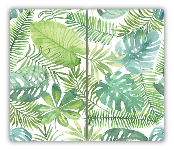 Tagliere in vetro Foglie tropicali 60x52 cm