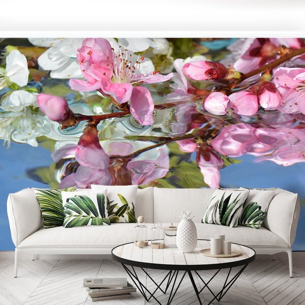 Carta da parati Fiore d'acqua ciliegia 104x70 cm