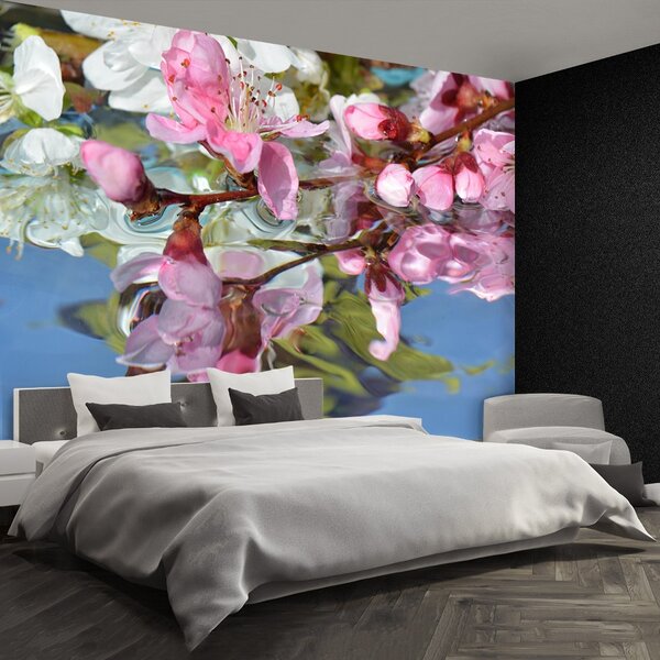 Carta da parati Fiore d'acqua ciliegia 104x70 cm