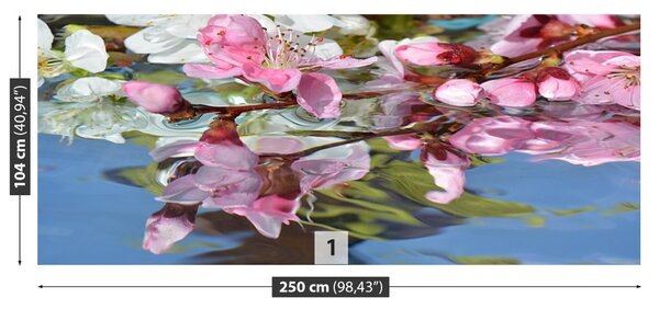 Carta da parati Fiore d'acqua ciliegia 104x70 cm