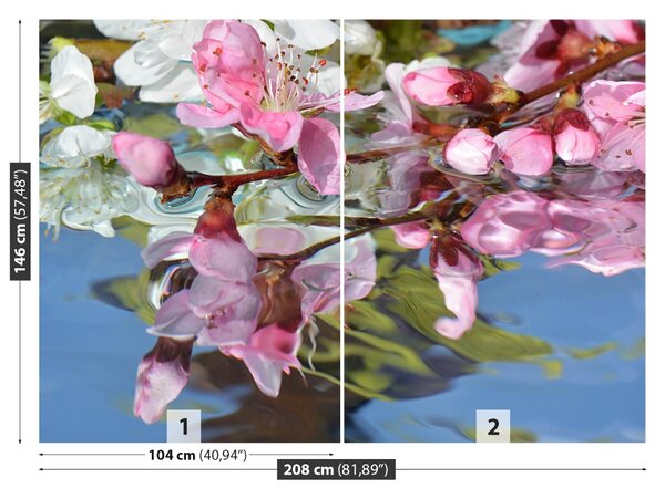 Carta da parati Fiore d'acqua ciliegia 104x70 cm