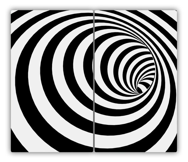 Tagliere in vetro Spirale a strisce 60x52 cm