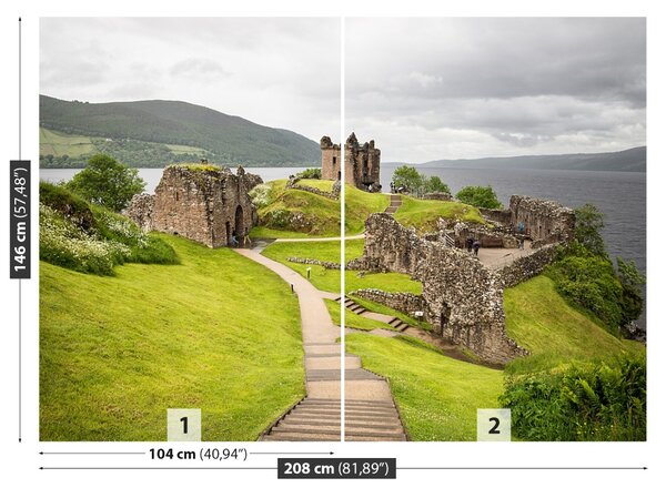 Carta da parati Loch Ness Castello 104x70 cm