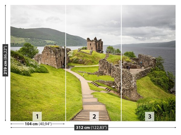 Carta da parati Loch Ness Castello 104x70 cm