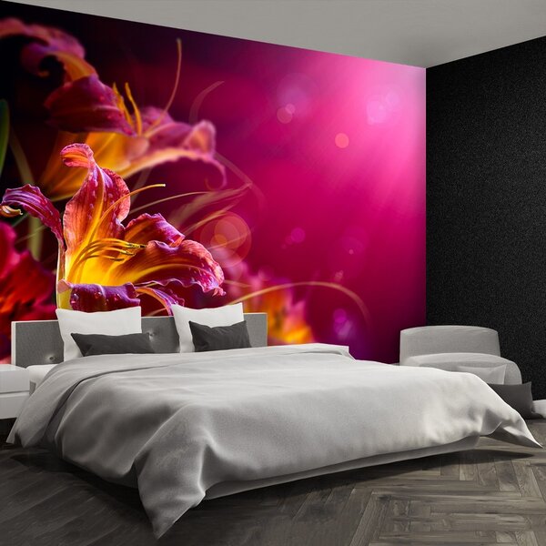 Carta da parati Lily viola 104x70 cm