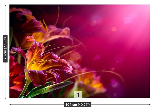 Carta da parati Lily viola 104x70 cm