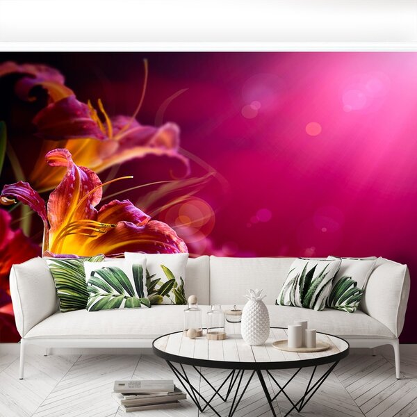 Carta da parati Lily viola 104x70 cm