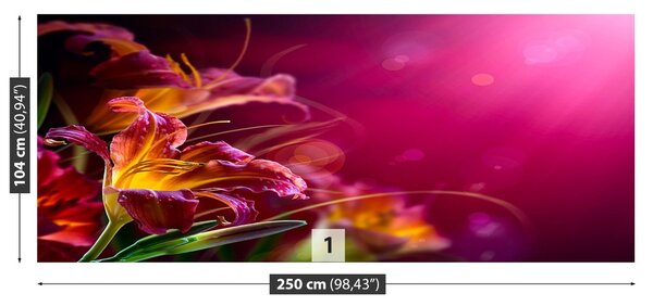 Carta da parati Lily viola 104x70 cm
