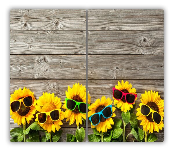 Tagliere in vetro temperato Girasoli 60x52 cm