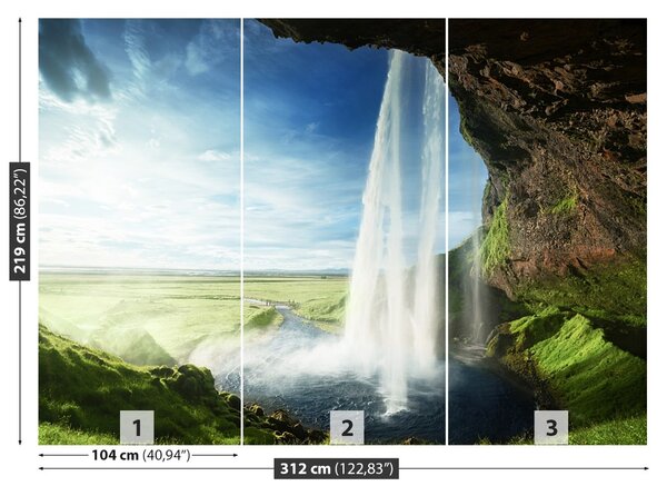 Carta da parati Cascata dell'islanda 104x70 cm