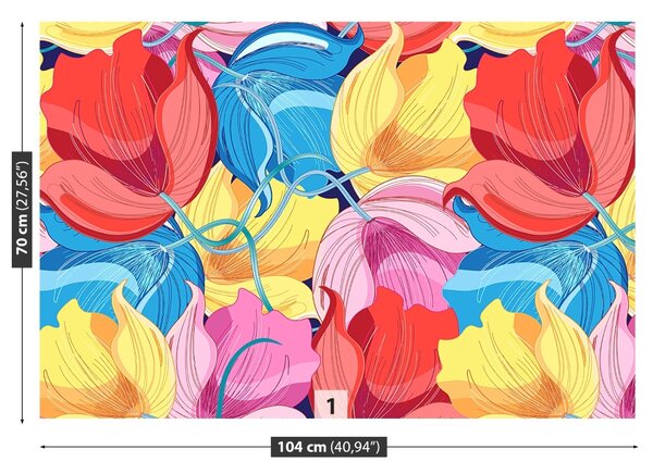 Carta da parati Fiori colorati 104x70 cm