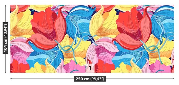 Carta da parati Fiori colorati 104x70 cm