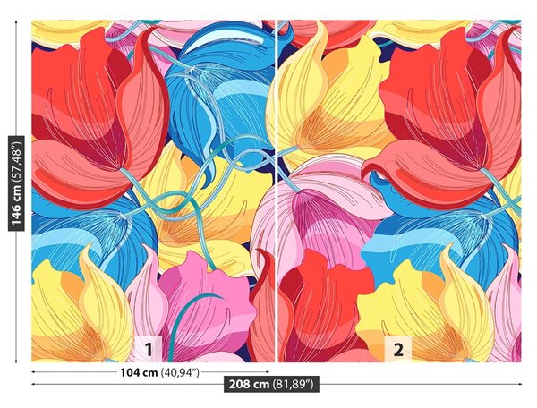 Carta da parati Fiori colorati 104x70 cm