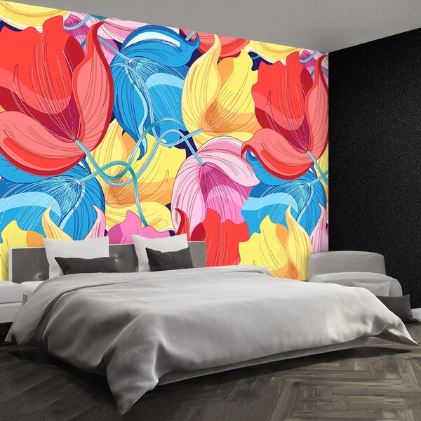 Carta da parati Fiori colorati 104x70 cm