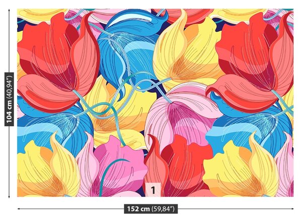 Carta da parati Fiori colorati 104x70 cm