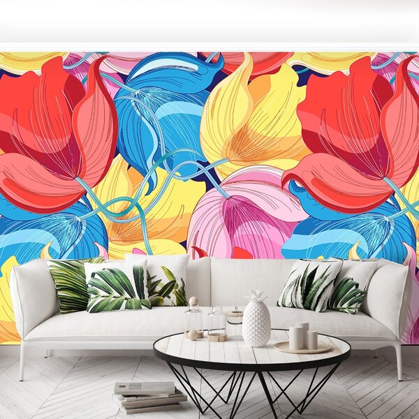 Carta da parati Fiori colorati 104x70 cm