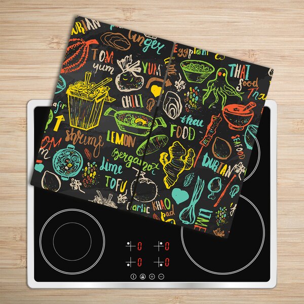 Tagliere in vetro Cibo thailandese 60x52 cm