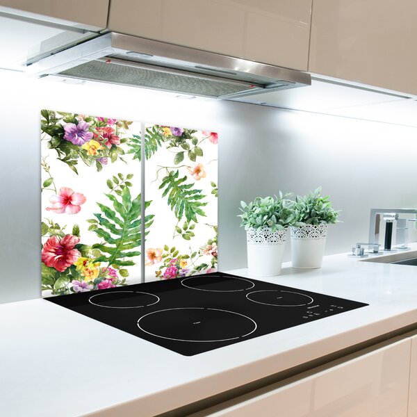 Tagliere in vetro temperato Pattern floreale 60x52 cm