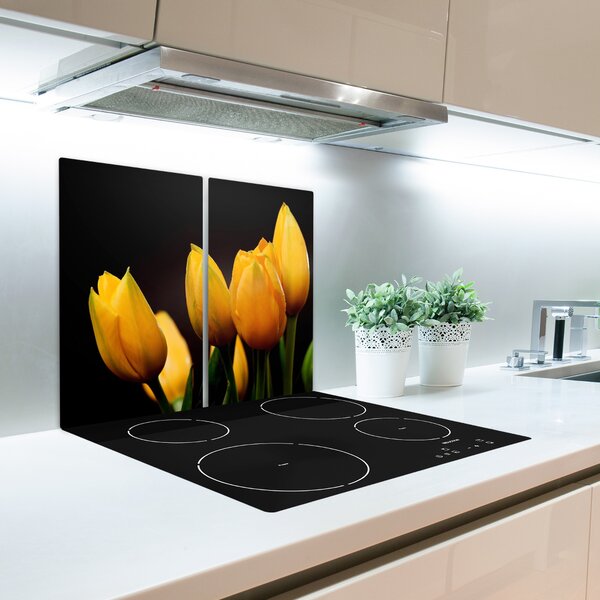 Tagliere in vetro temperato Tulipani gialli 60x52 cm