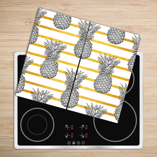 Tagliere in vetro Strisce di ananas 60x52 cm
