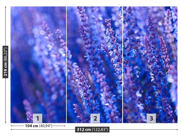 Carta da parati Fiori di lavanda 104x70 cm