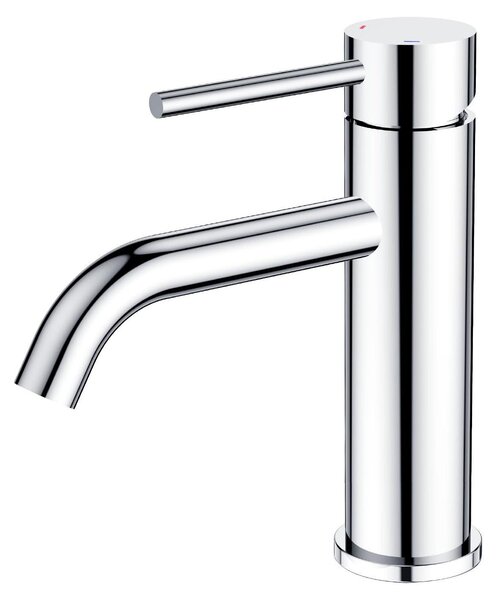 Miscelatore per bagno, rubinetto per lavabo con finitura cromata, miscelatore monocomando