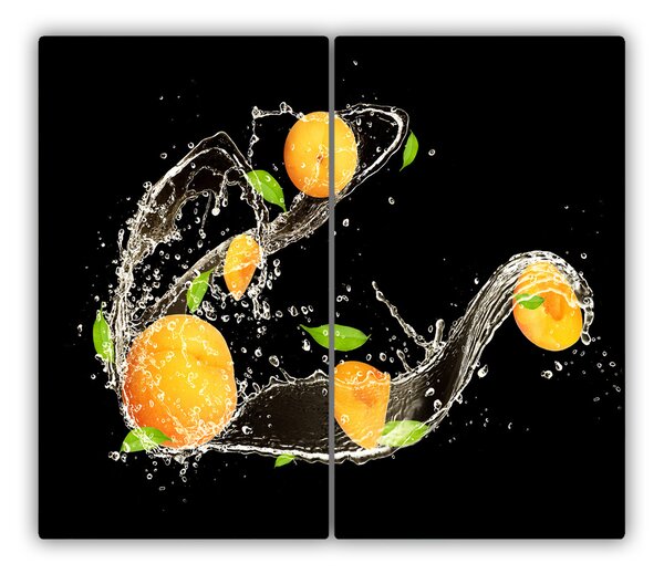 Tagliere in vetro Albicocche e acqua 60x52 cm