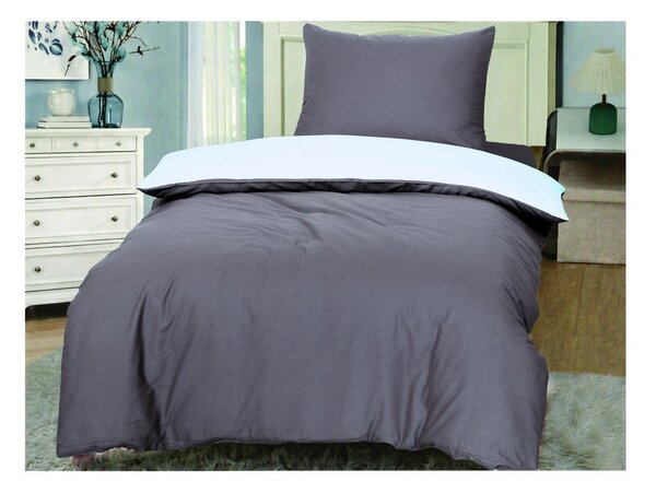Set copripiumino e federa azzurro/grigio in cotone per letto singolo 140x200 cm Lorenzo – Cotton House