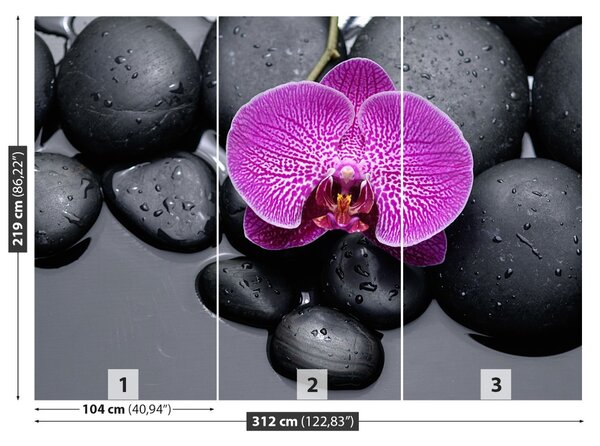 Carta da parati Pietre di orchidee 104x70 cm