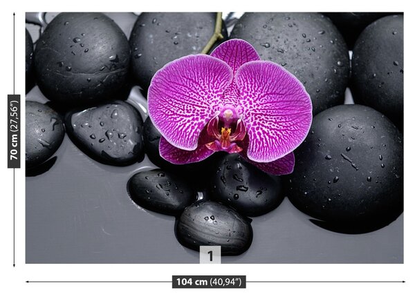 Carta da parati Pietre di orchidee 104x70 cm