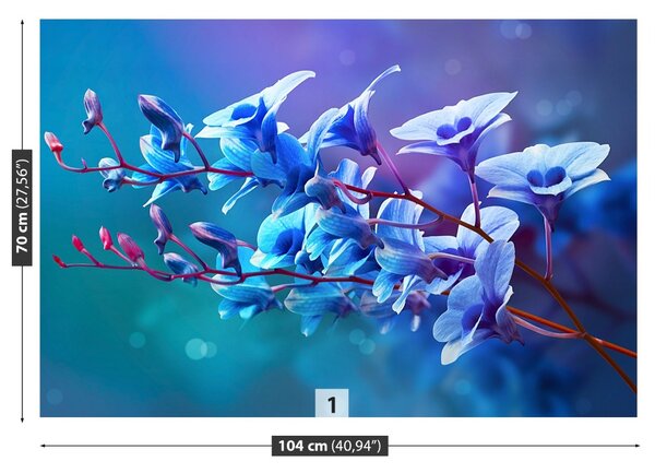 Carta da parati Orchidea blu 104x70 cm