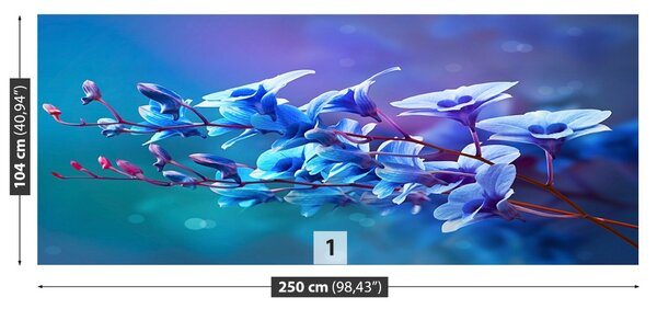 Carta da parati Orchidea blu 104x70 cm