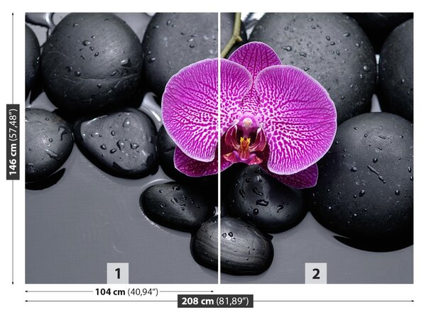 Carta da parati Pietre di orchidee 104x70 cm