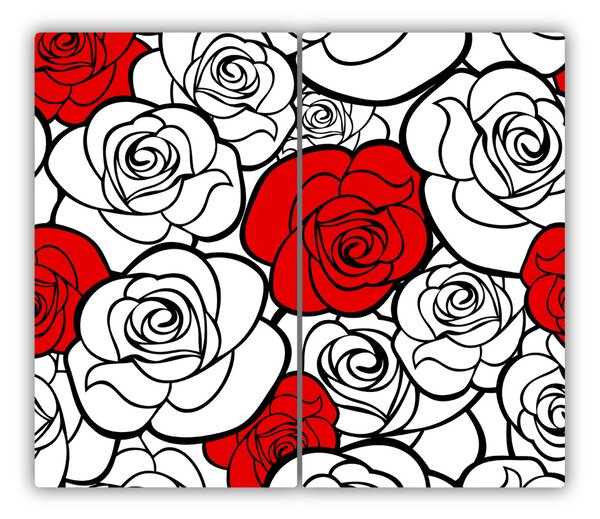 Tagliere in vetro Rose 60x52 cm