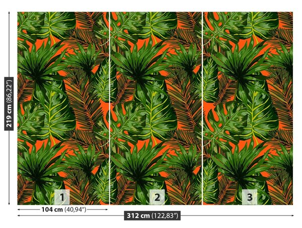 Carta da parati Foglie tropicali 104x70 cm