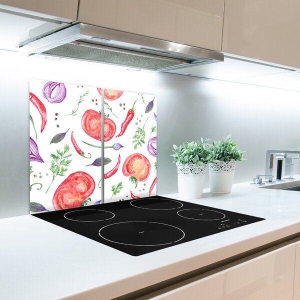 Tagliere in vetro Pomodoro e spezie 60x52 cm