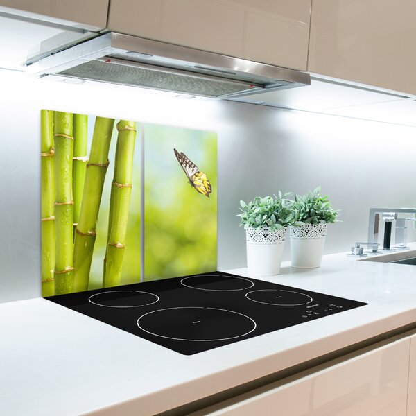 Tagliere in vetro Bamboo e farfalla 60x52 cm