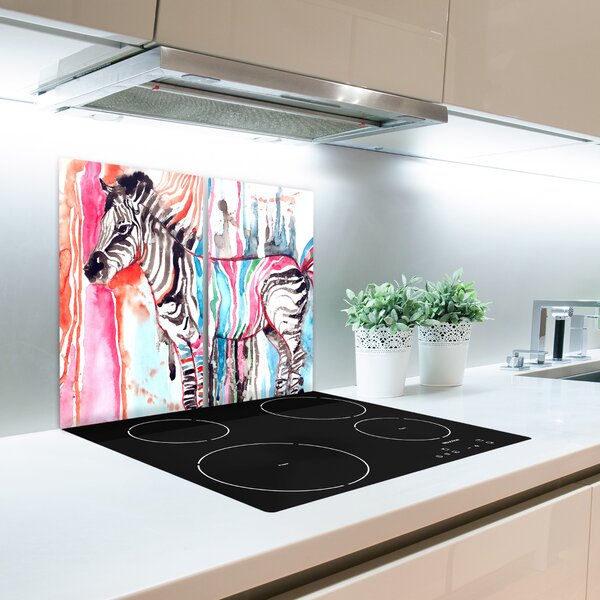 Tagliere in vetro Zebra colorata 60x52 cm