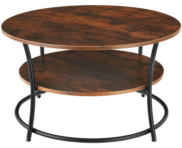 Tectake 404447 tavolino da divano cromford 80x46cm - legno industriale scuro, rustico