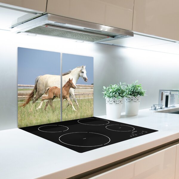 Tagliere in vetro temperato Cavalla con puledro 60x52 cm