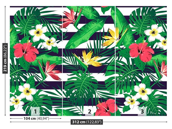 Carta da parati Fiori tropicali 104x70 cm