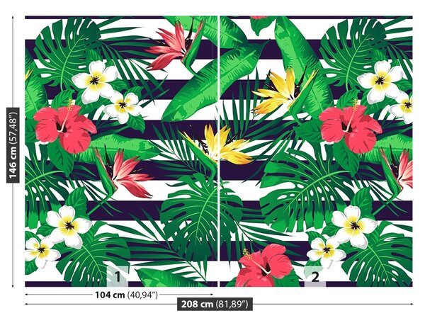 Carta da parati Fiori tropicali 104x70 cm