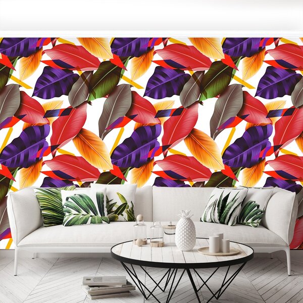 Carta da parati Foglie e fiori 104x70 cm