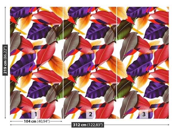 Carta da parati Foglie e fiori 104x70 cm