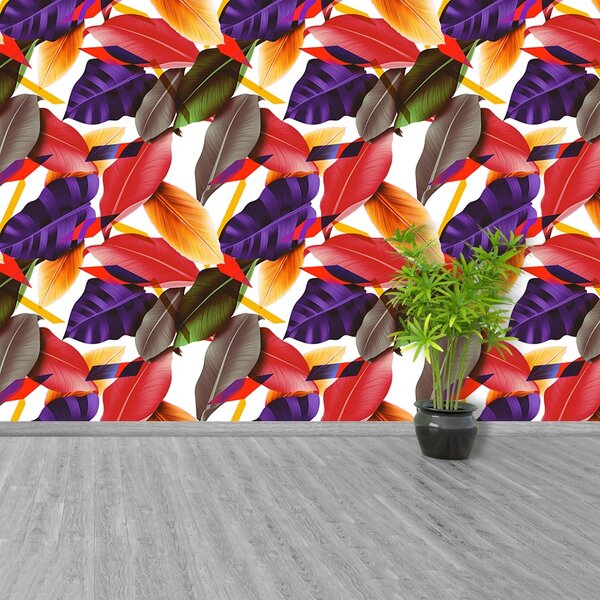 Carta da parati Foglie e fiori 104x70 cm