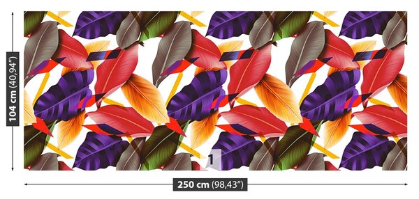 Carta da parati Foglie e fiori 104x70 cm